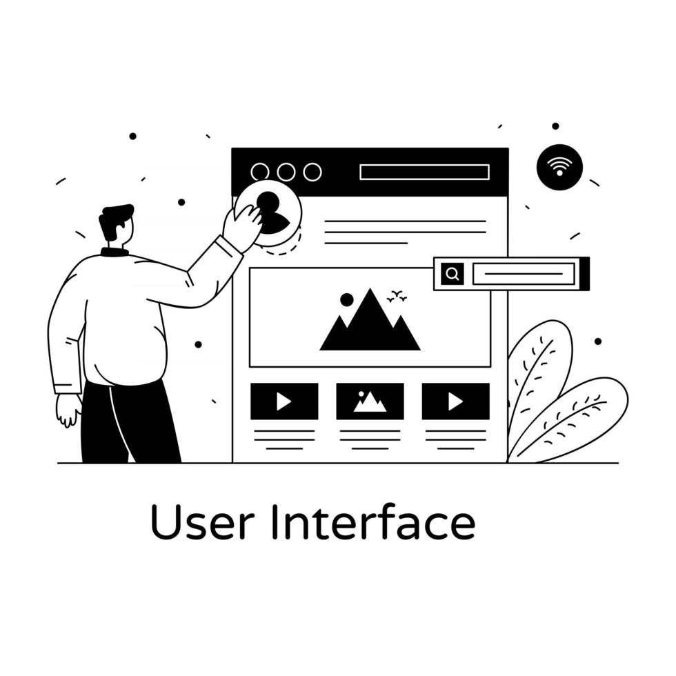 interface do usuário e layout vetor