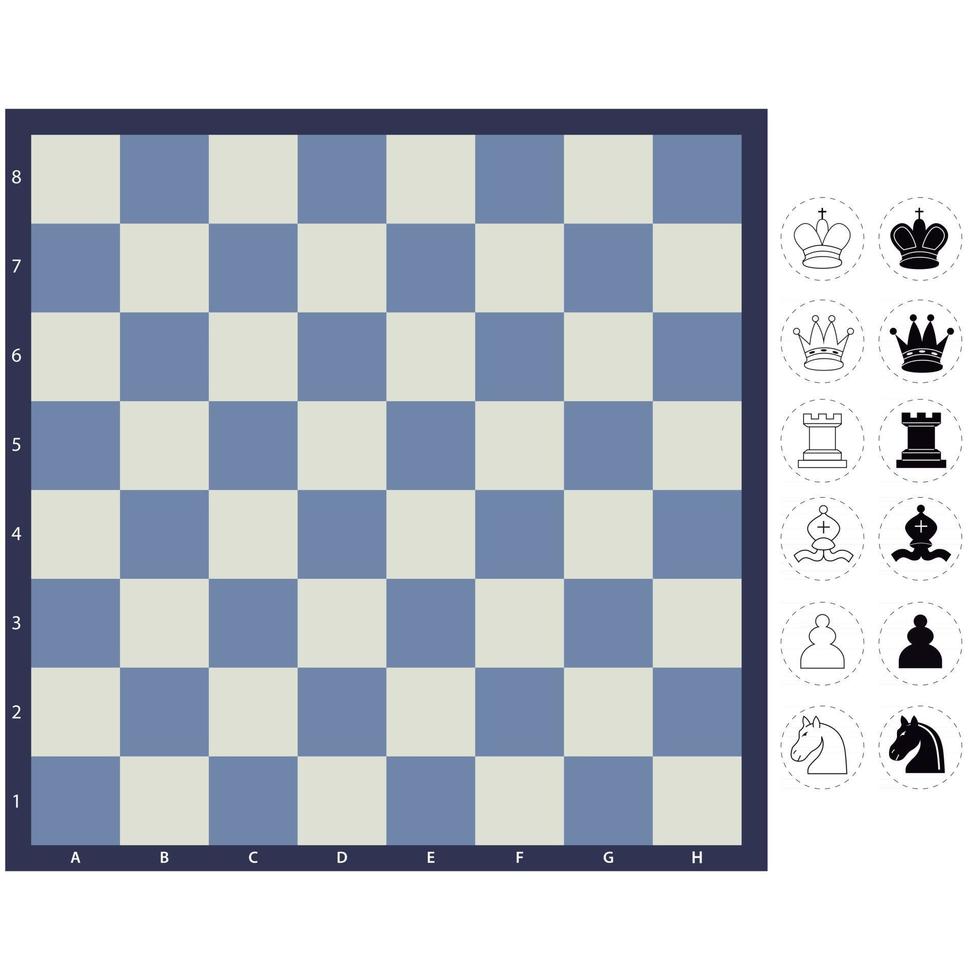 tabuleiro de xadrez com peças vetor