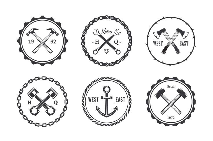 Emblemas de artesanato de círculo vetor