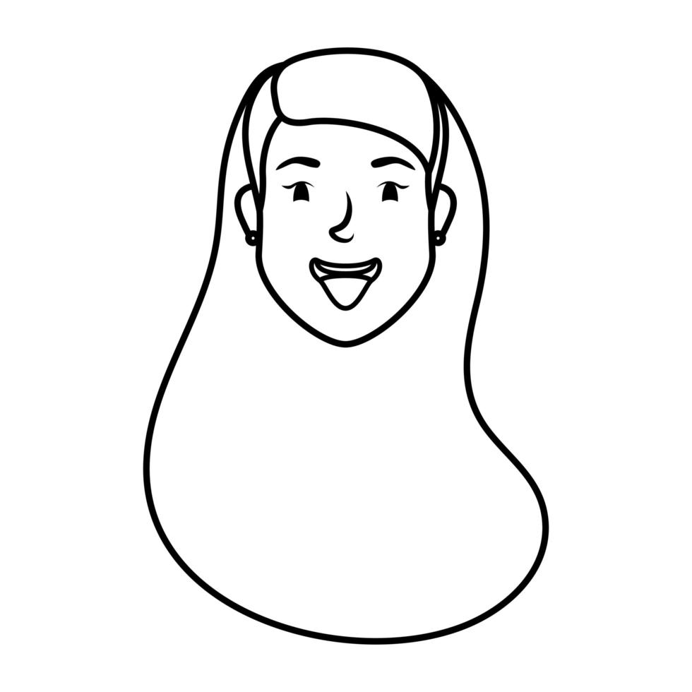 personagem de avatar de mulher jovem e fofa vetor