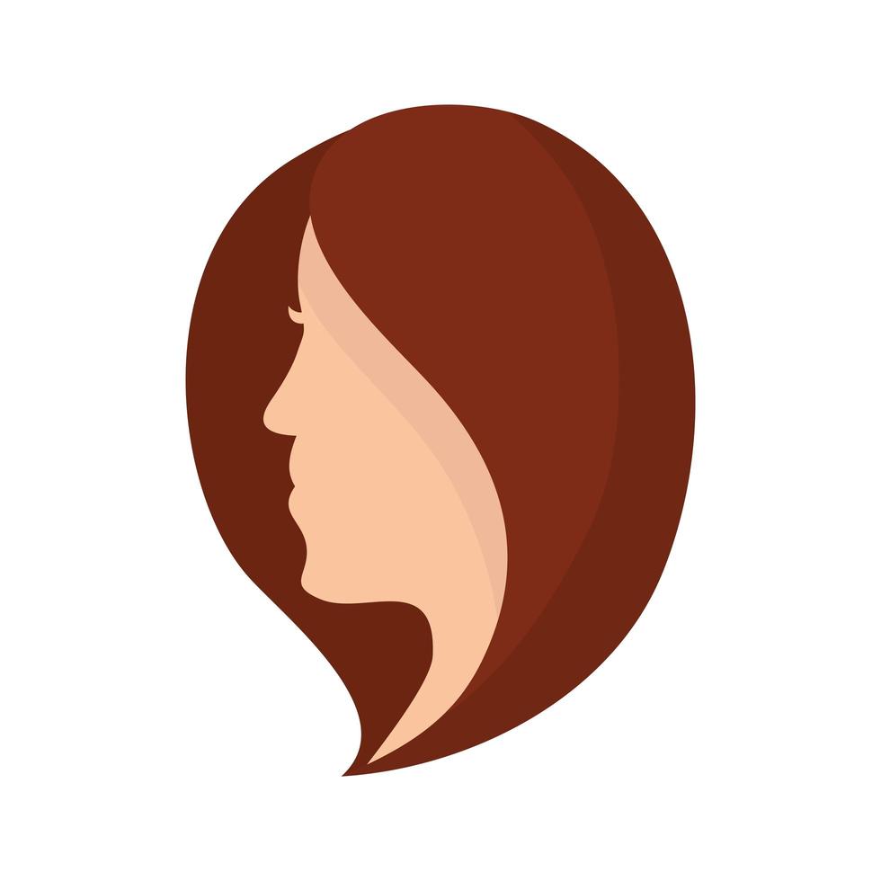 ícone de cabeça de mulher bonita isolada vetor