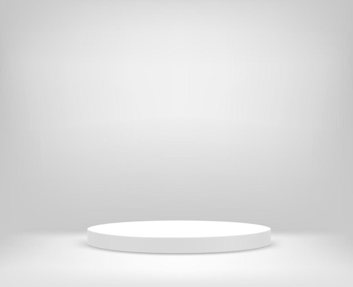 interior branco brilhante com ilustração vetorial de pedestal vetor