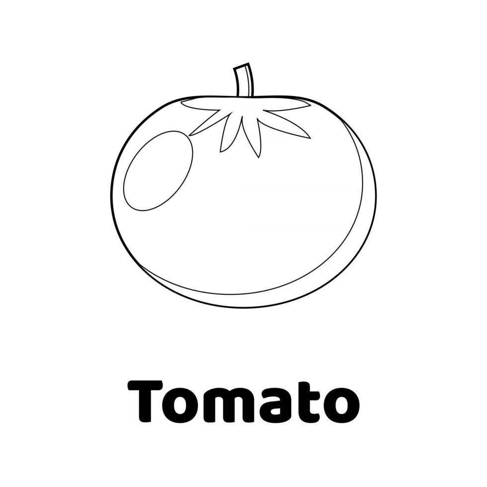 ilustração vetorial. jogo para crianças. tomate. página para colorir vetor