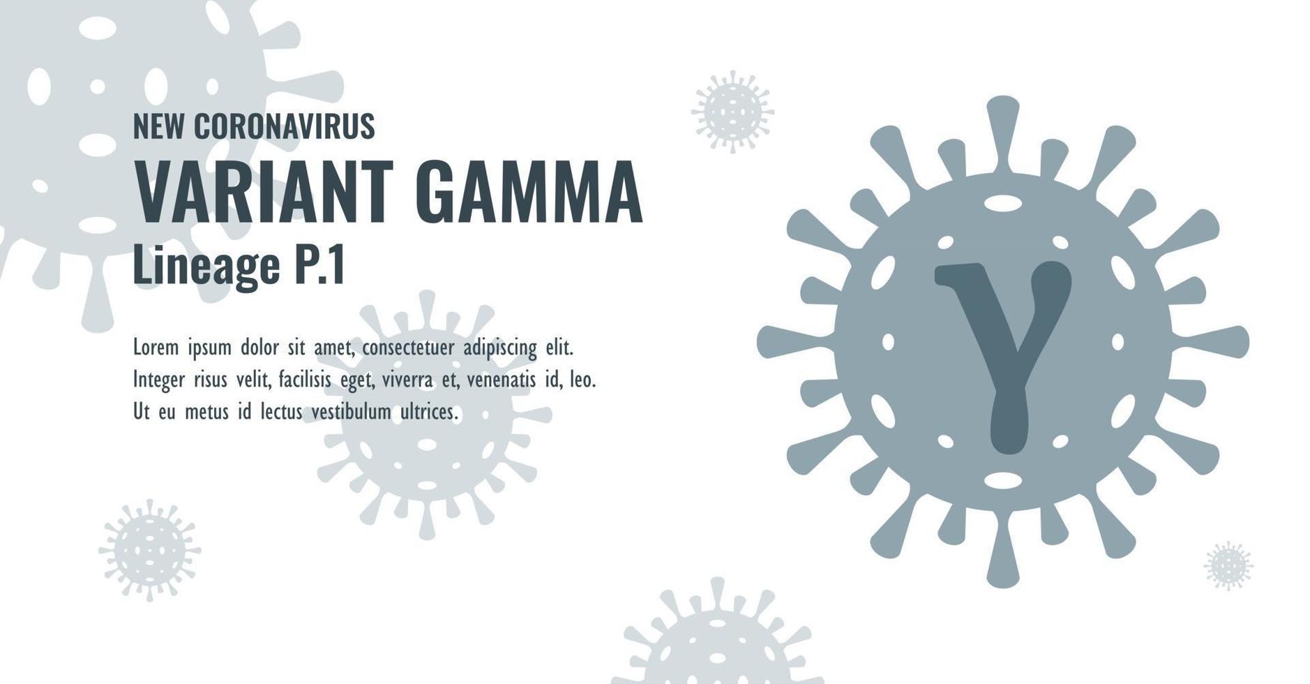 ilustração de novo coronavírus ou sars-cov-2 variante gama p.1 vetor