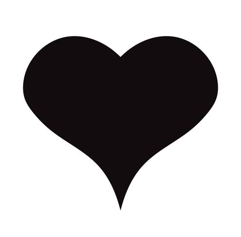 Ícone preto liso do coração isolado no fundo branco. Ilustração vetorial vetor