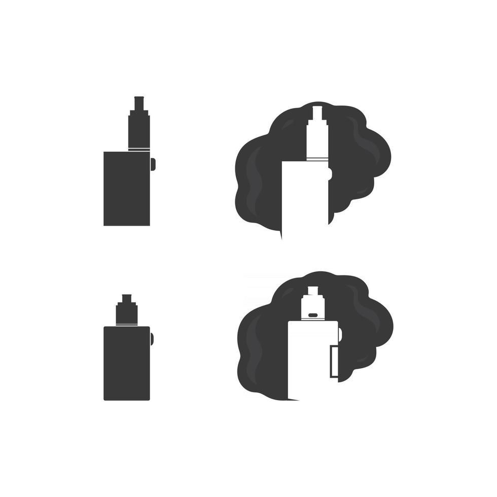 vetor de fumaça de ícone de logotipo de vapor e vapor e cenografia para dispositivo de vaporização de vapor e fumaça moderna de estilo de vida