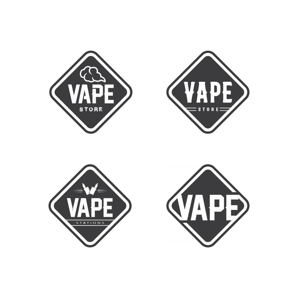 vetor de fumaça de ícone de logotipo de vapor e vapor e cenografia para dispositivo de vaporização de vapor e fumaça moderna de estilo de vida