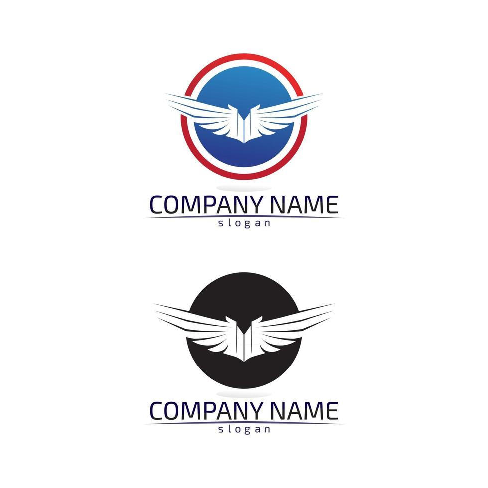 falcon wings modelo de logotipo ícone de vetor aplicativo de design de logotipo