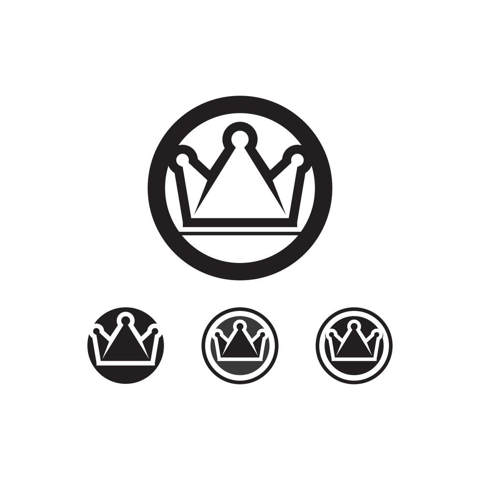 coroa logotipo modelo vetor ícone rainha e rei definir reino