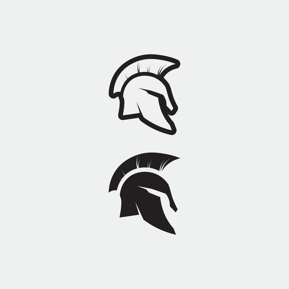 capacete espartano, modelo de logotipo de gladiador, design de ícone de vetor, ícone de cabeça de guerreiros, soldado vetor