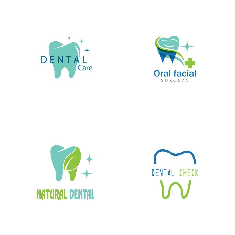 dente dentes dentista odontologia dentária com logotipo de estrelas vetor