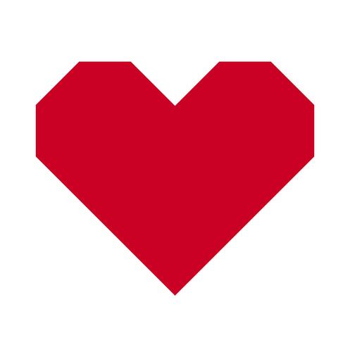 Coração, símbolo do amor e dia dos namorados. Ícone vermelho liso isolado no fundo branco. Ilustração vetorial - vetor