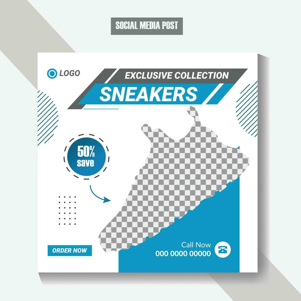 coleção exclusiva, sapatos masculinos, sapatos da moda, design de post de mídia social vetor