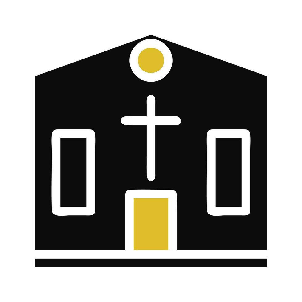 catedral ícone sólido cinzento laranja cor Páscoa símbolo ilustração. vetor