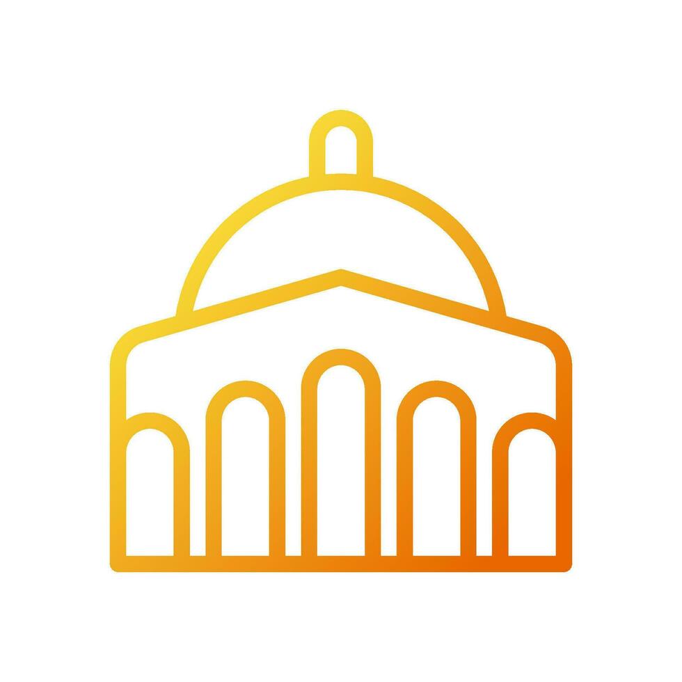 mesquita ícone gradiente amarelo laranja cor Ramadã símbolo ilustração perfeito. vetor