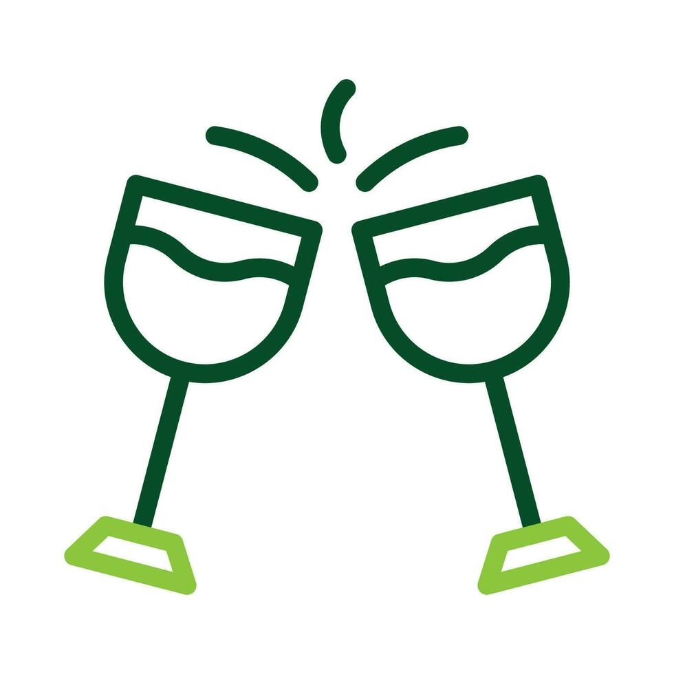 vidro vinho ícone duocolor verde cor Páscoa símbolo ilustração. vetor