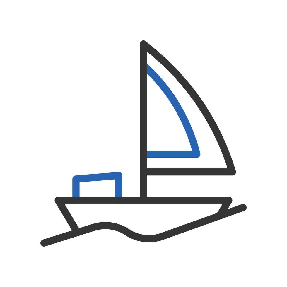 barco ícone duocolor azul cinzento verão de praia símbolo ilustração. vetor