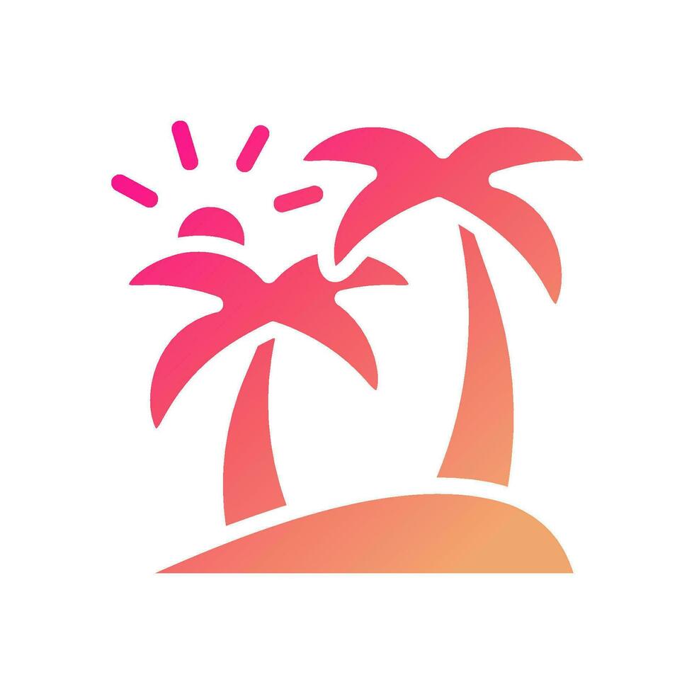 ilha ícone sólido gradiente Rosa amarelo verão de praia símbolo ilustração. vetor