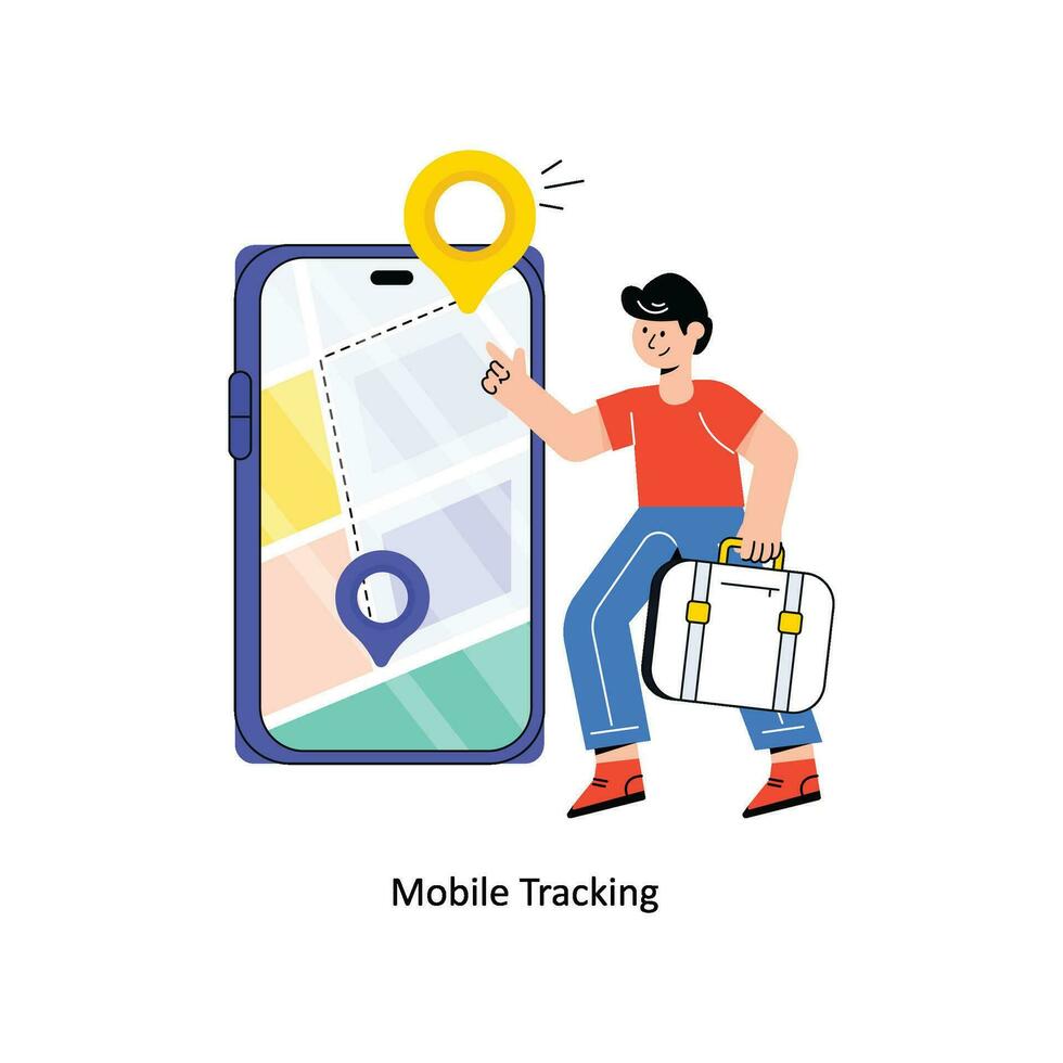 Móvel rastreamento plano estilo Projeto vetor ilustração. estoque ilustração