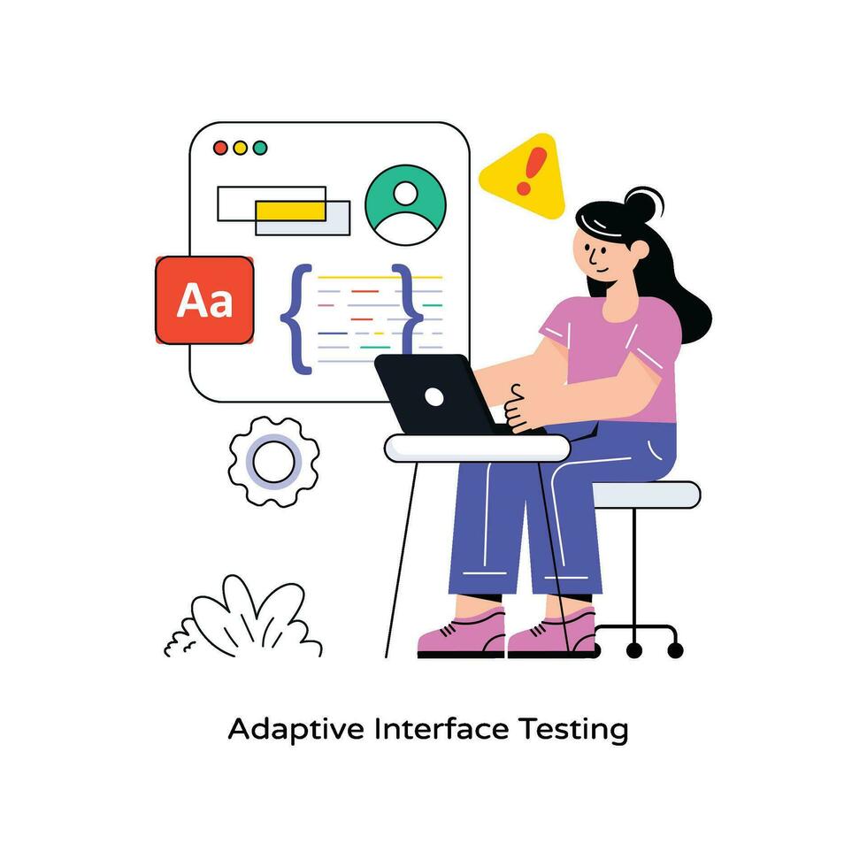 adaptável interface teste plano estilo Projeto vetor ilustração. estoque ilustração