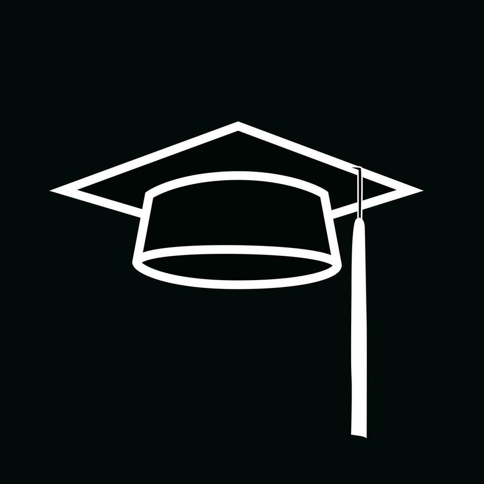 graduação chapéu ícone vetor ou graduação boné ícone vetor ilustração. escola conceito.