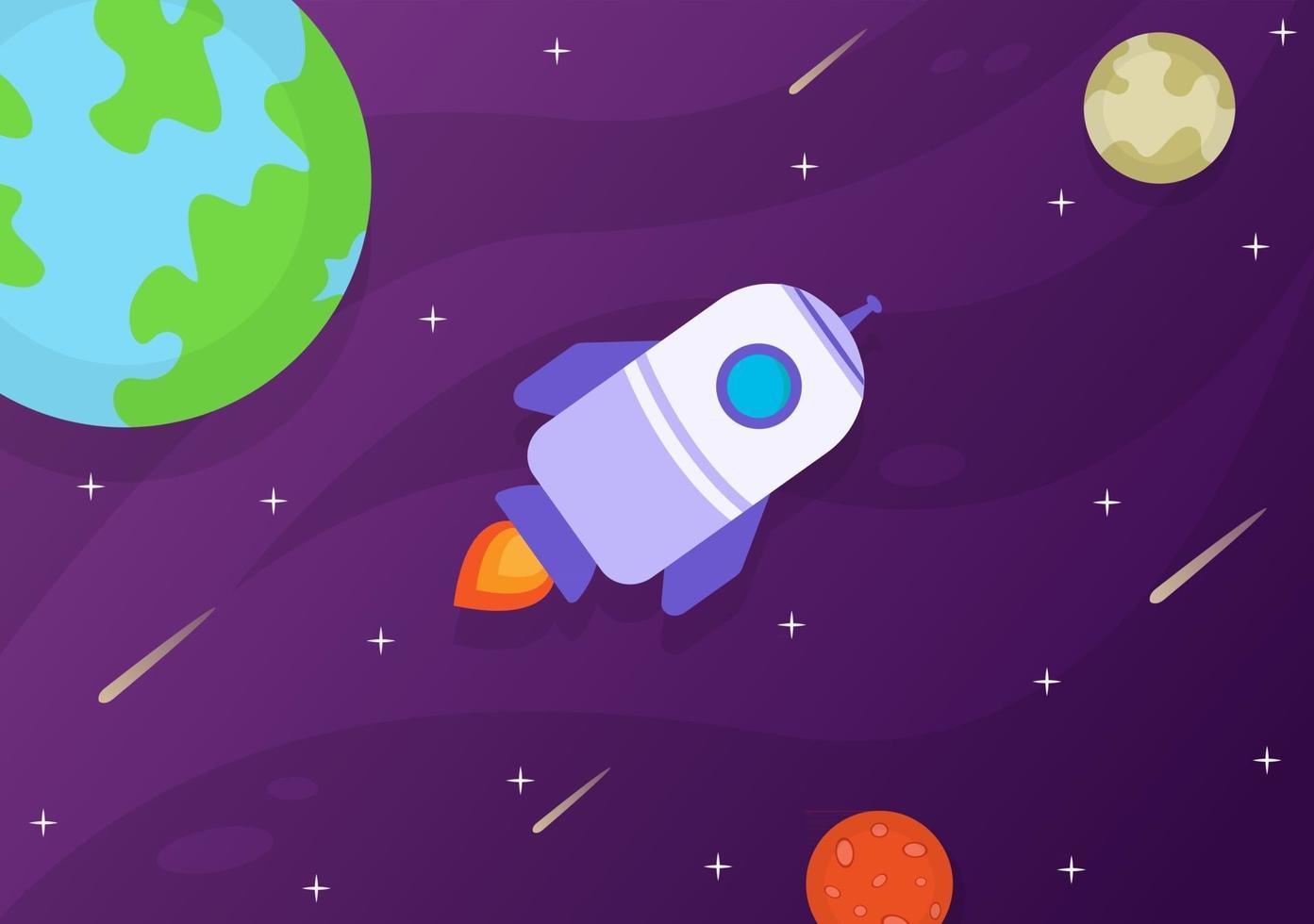 astronauta fofo na ilustração de fundo do espaço vetor