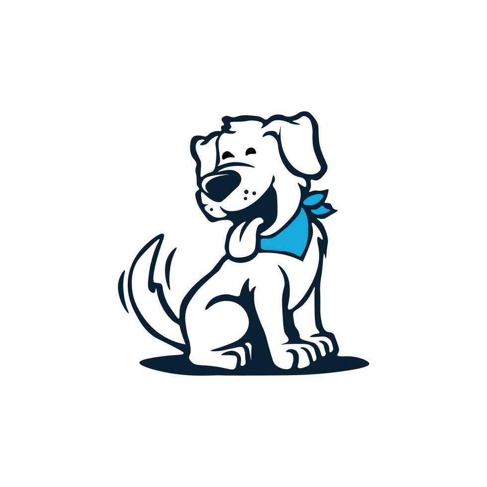 sorrir cachorro logotipo Projeto conceito vetor