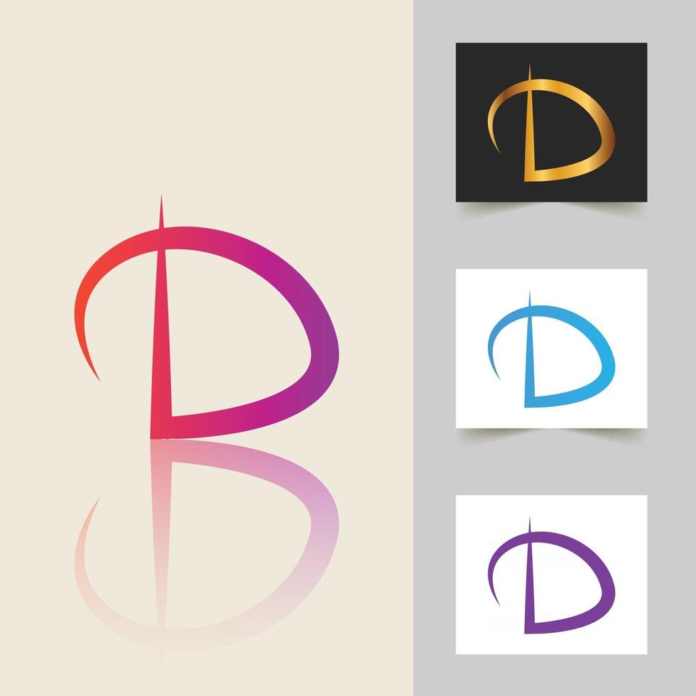 d letter logo design abstrato profissional vetor