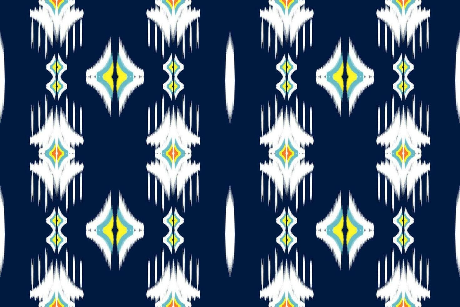 desatado padronizar do ikat paisley, tradicional desatado padrão, Sombrio azul fundo, asteca estilo, bordado, abstrato, vetor, Projeto ilustração para textura, tecido, imprimir. vetor