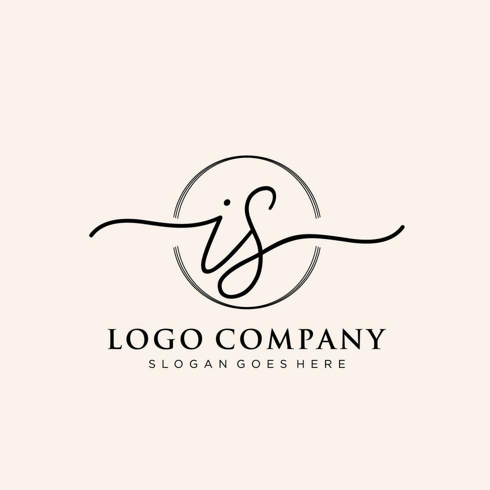 inicial é feminino logotipo coleções modelo. caligrafia logotipo do inicial assinatura, casamento, moda, joalheria, butique, floral e botânico com criativo modelo para qualquer companhia ou negócios. vetor