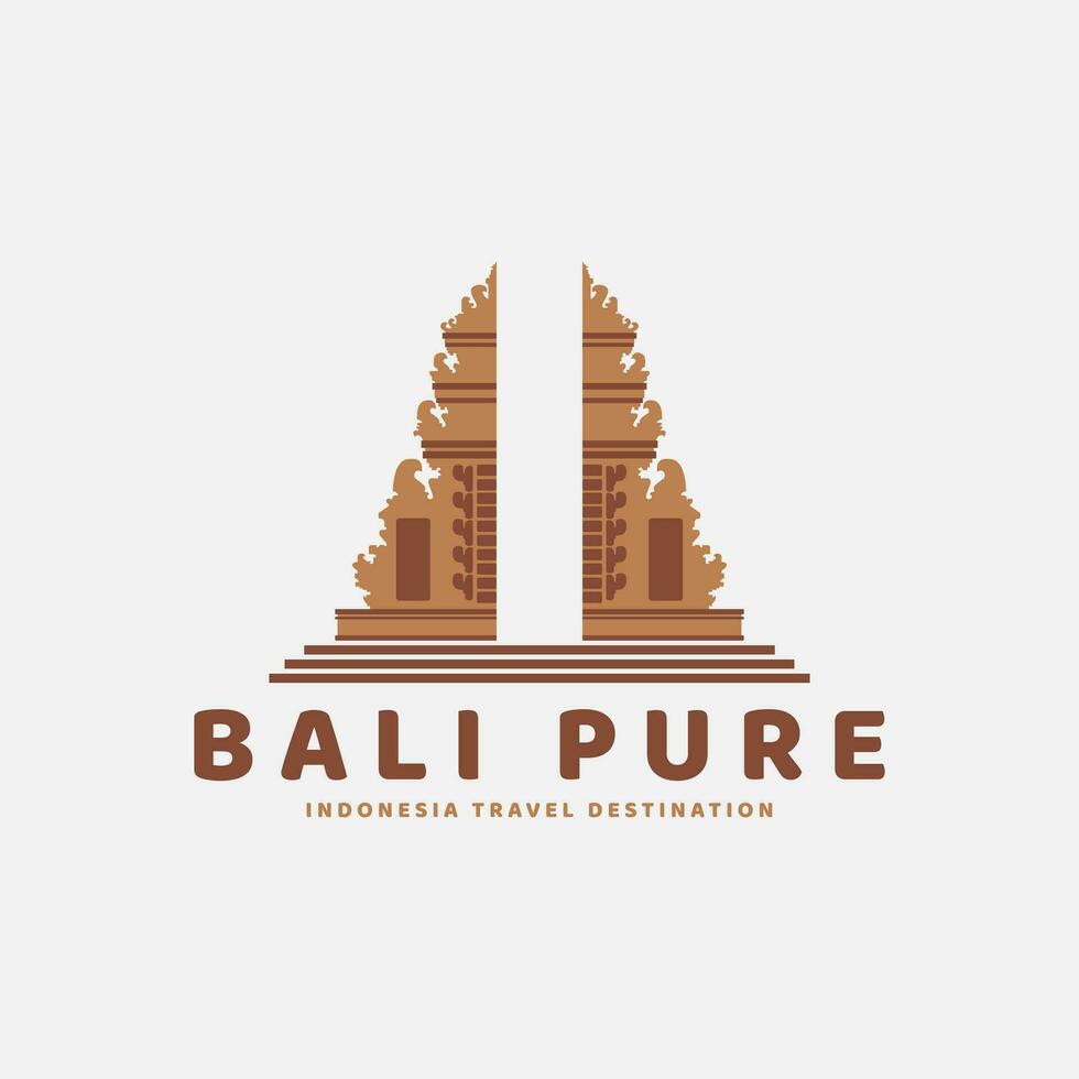 pura Lempuyang têmpora logotipo vetor vintage ilustração modelo Projeto. bali ícone portões destino