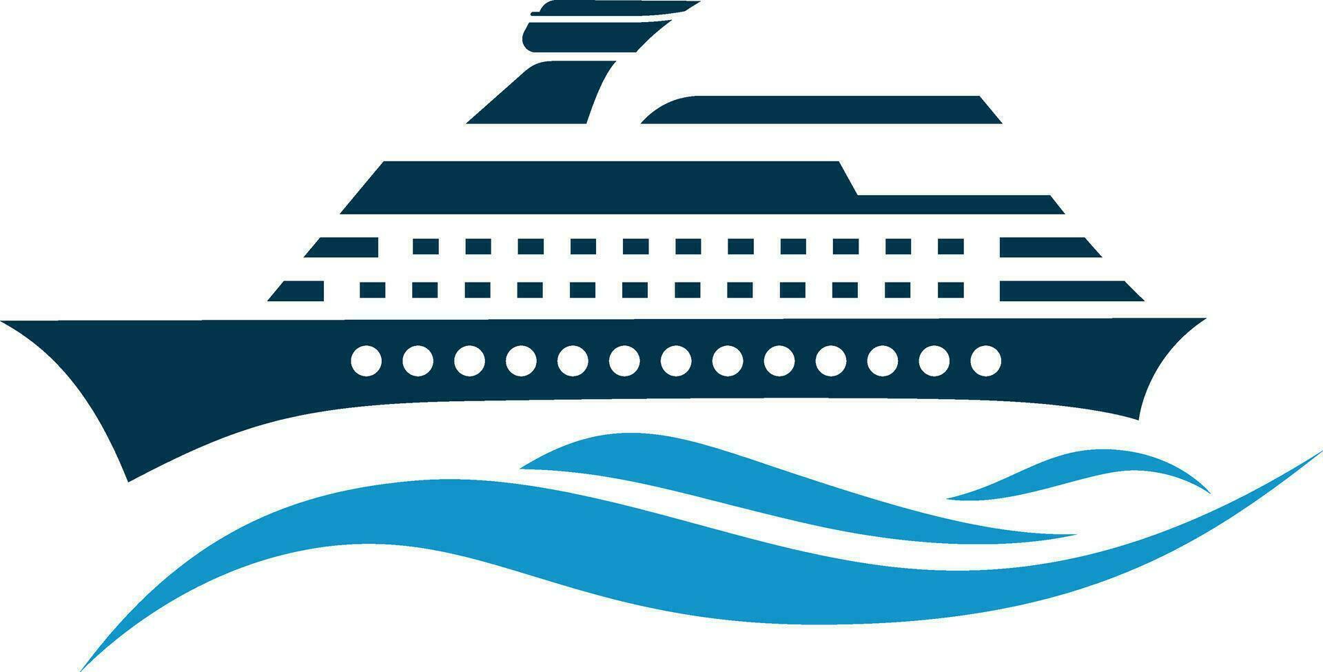 cruzeiro navio em ondas logotipo modelo vetor ilustração, cruzeiro barco, enviar, ampla navio simples logotipo ícone símbolo estoque vetor imagem