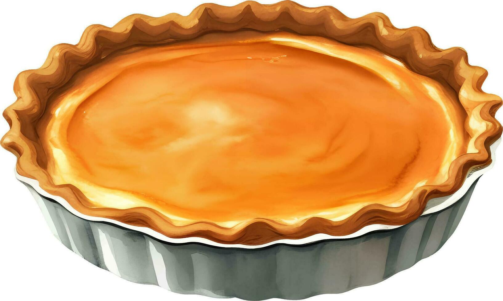 abóbora torta isolado mão desenhado pintura ilustração vetor