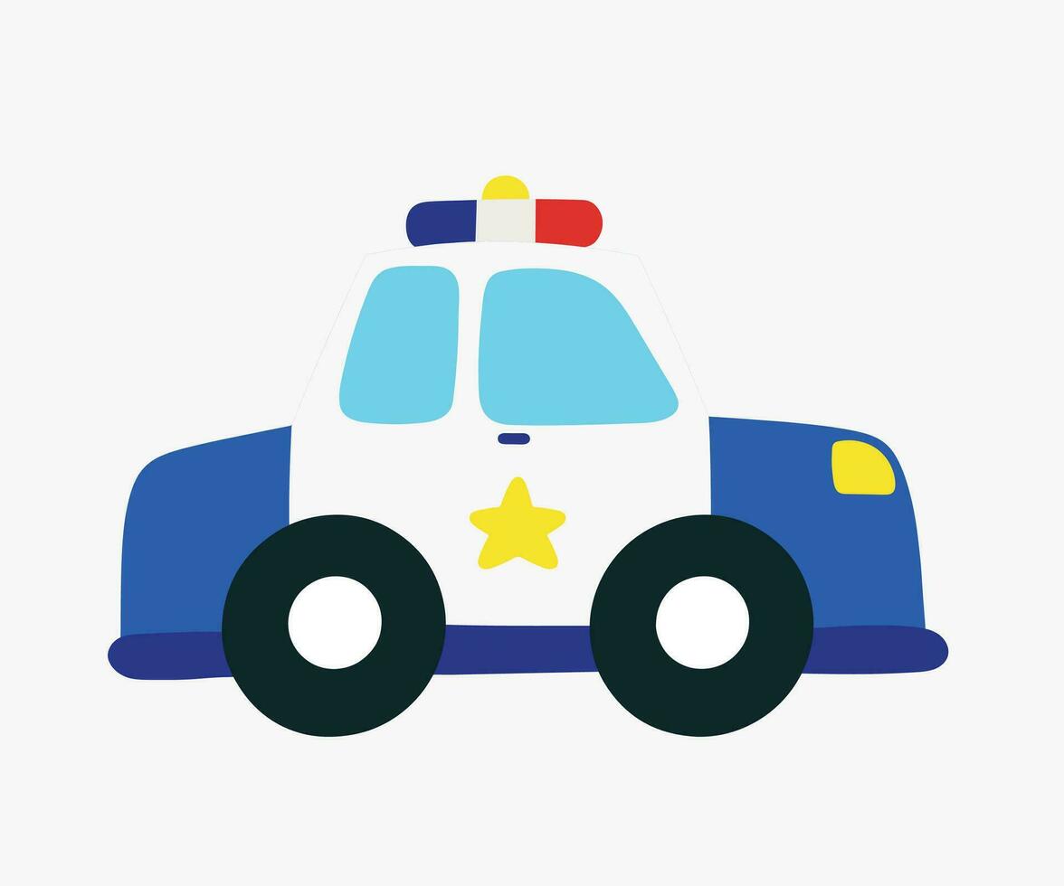 fofa polícia carro para editável desenho animado transporte rabisco vetor ilustração