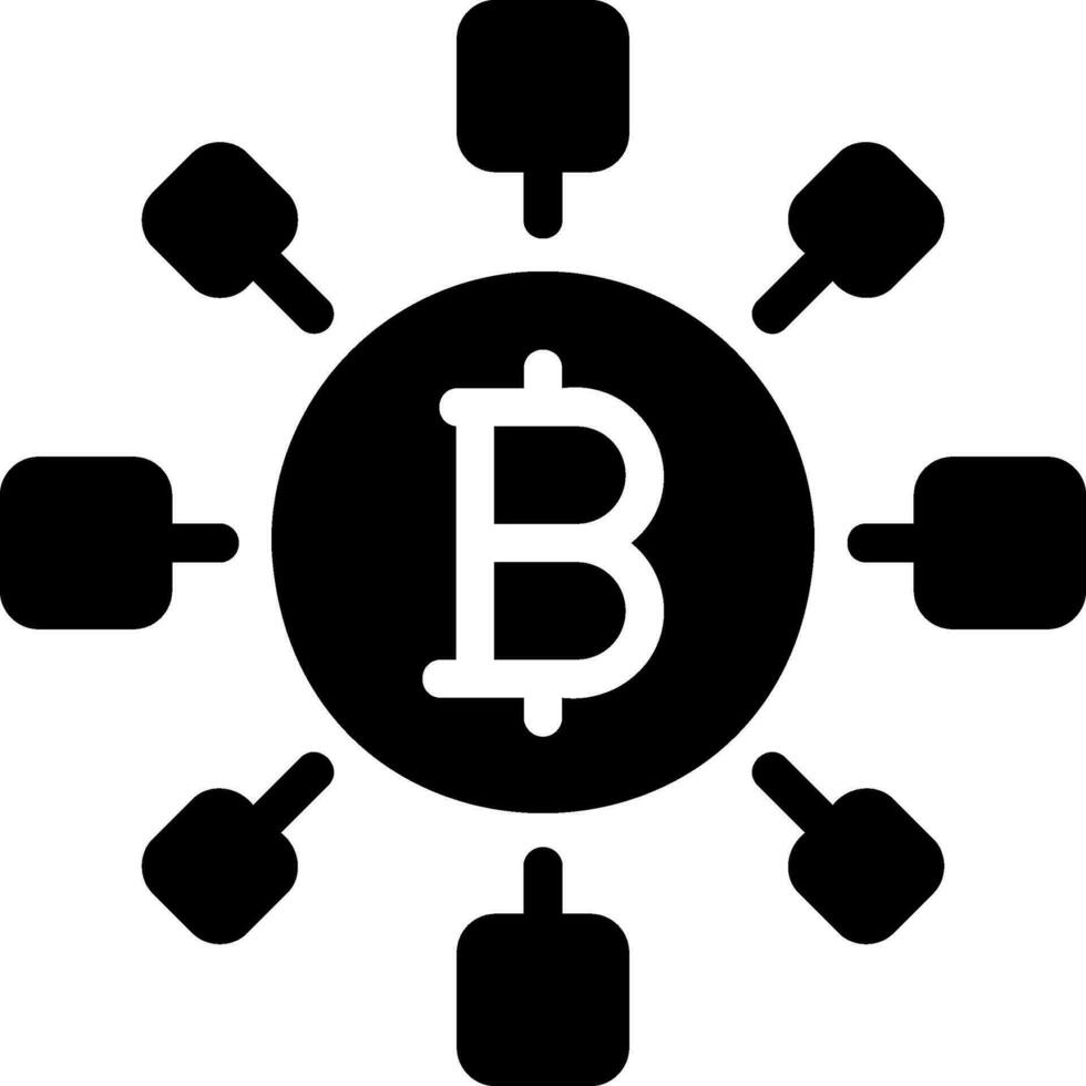 ícone de glifo bitcoin vetor