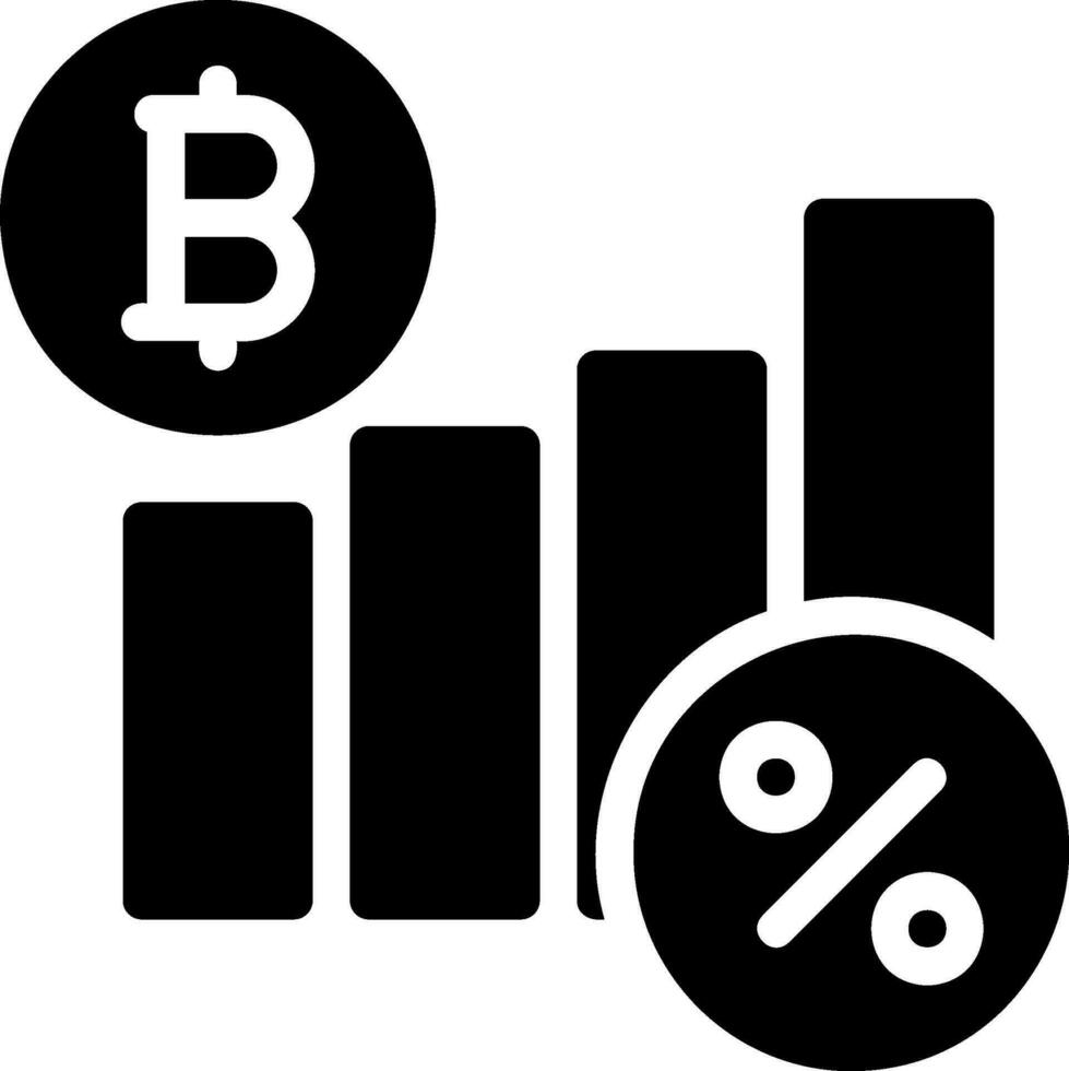 ícone de glifo de taxa de juros vetor