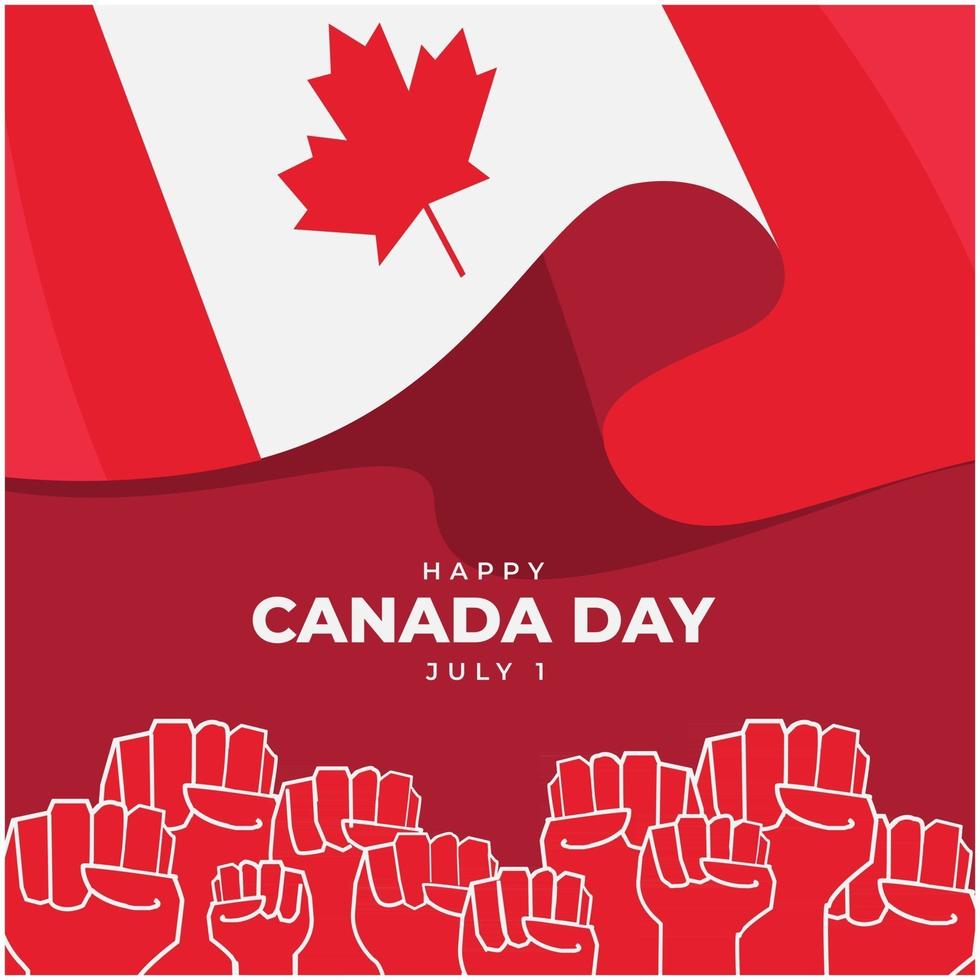 jovens do Canadá comemoram o dia do Canadá. vetor