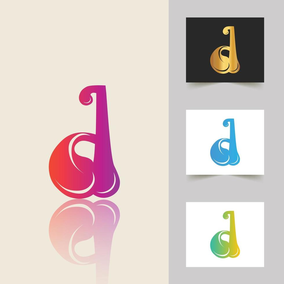 d letter logo design abstrato profissional vetor