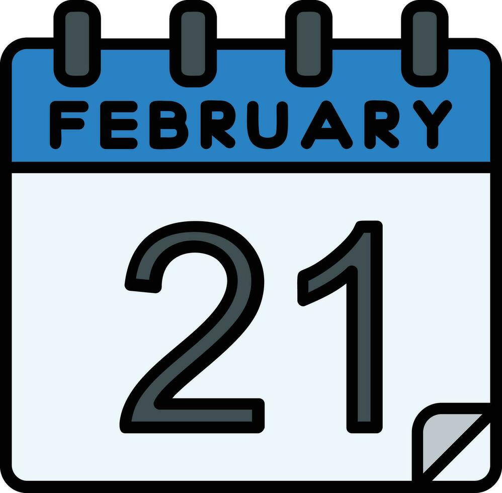 21 fevereiro preenchidas ícone vetor