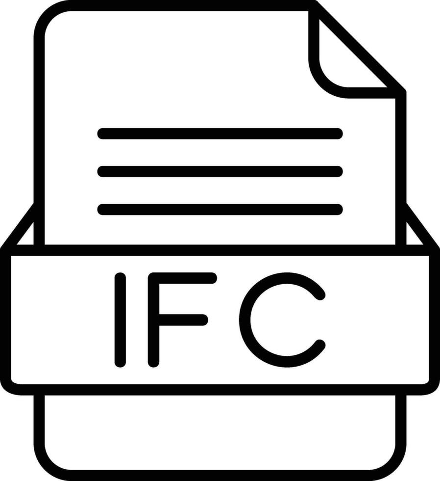 ifc Arquivo formato linha ícone vetor