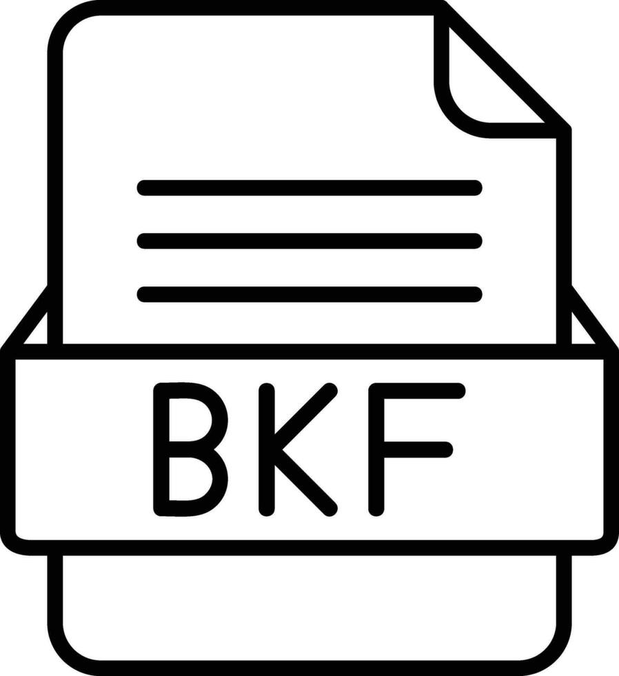 bkf Arquivo formato linha ícone vetor