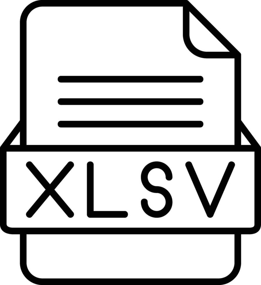 xlsv Arquivo formato linha ícone vetor