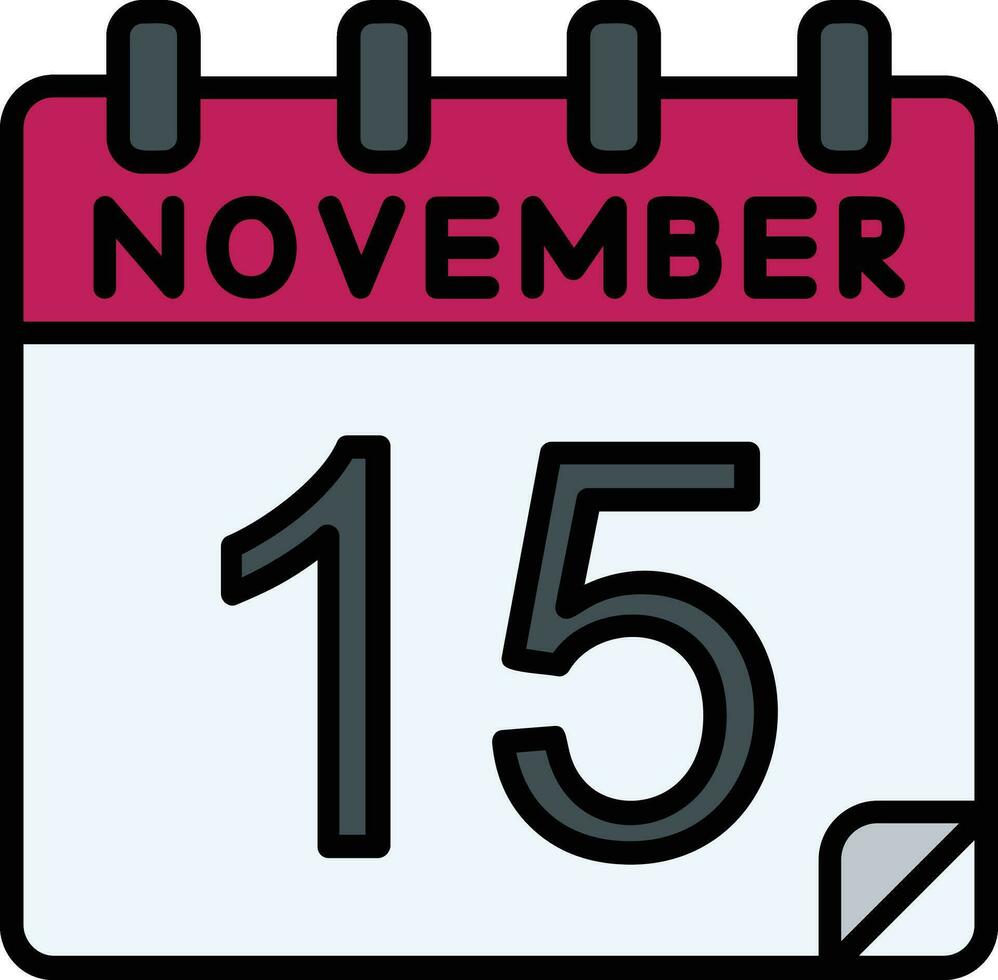 15 novembro preenchidas ícone vetor