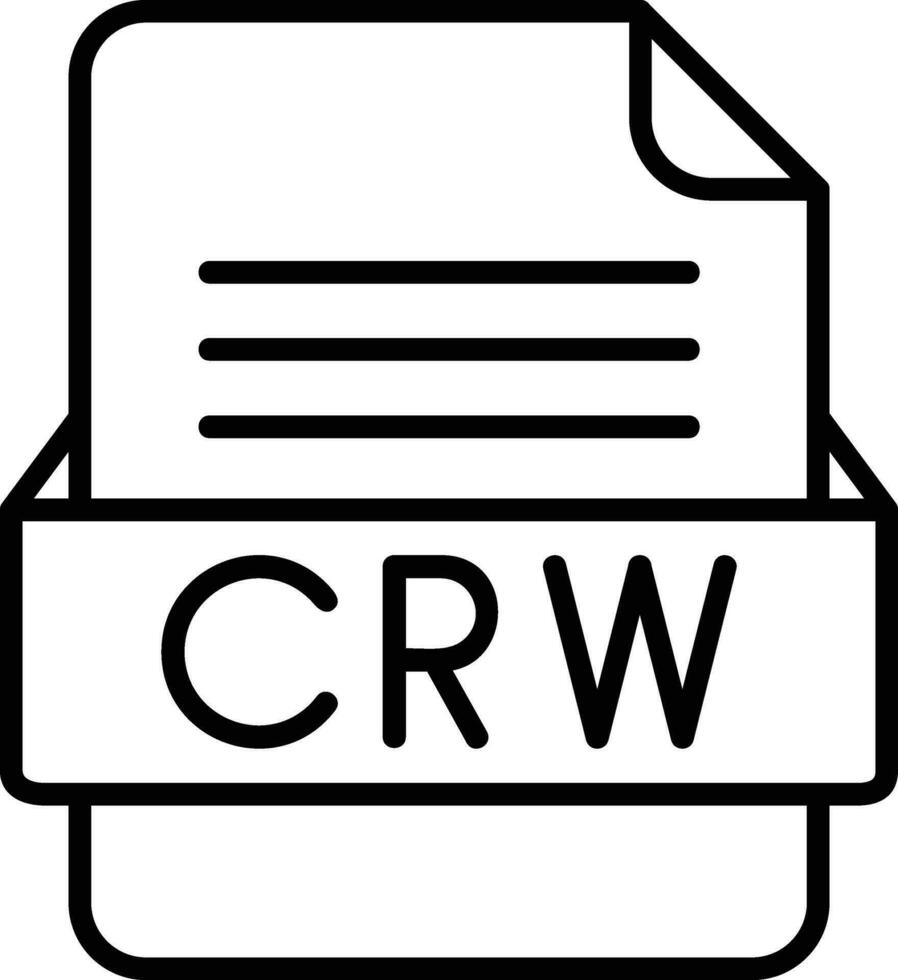crw Arquivo formato linha ícone vetor