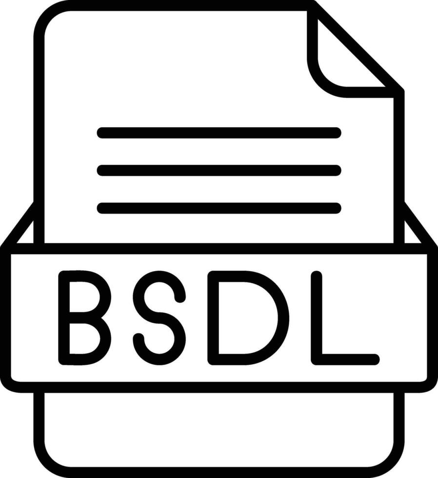 bsdl Arquivo formato linha ícone vetor