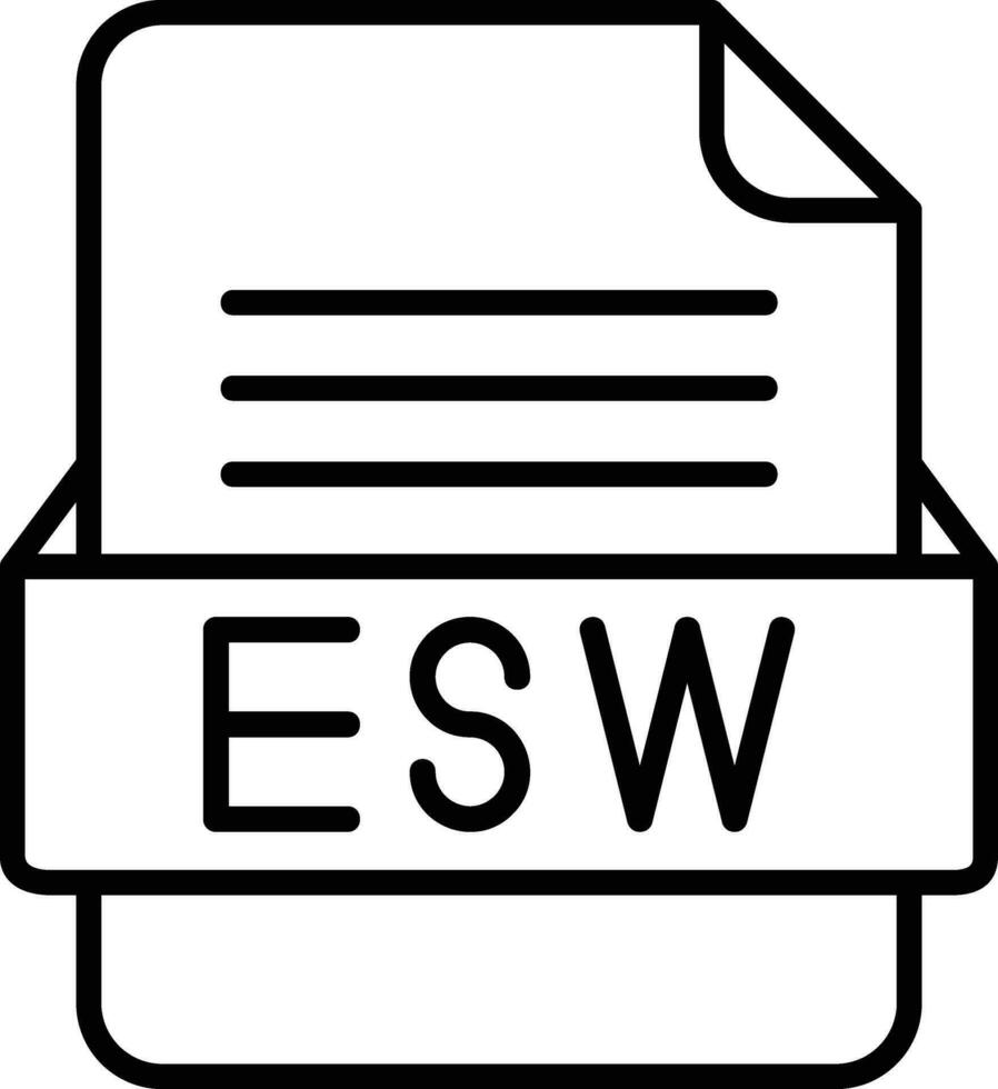 esw Arquivo formato linha ícone vetor