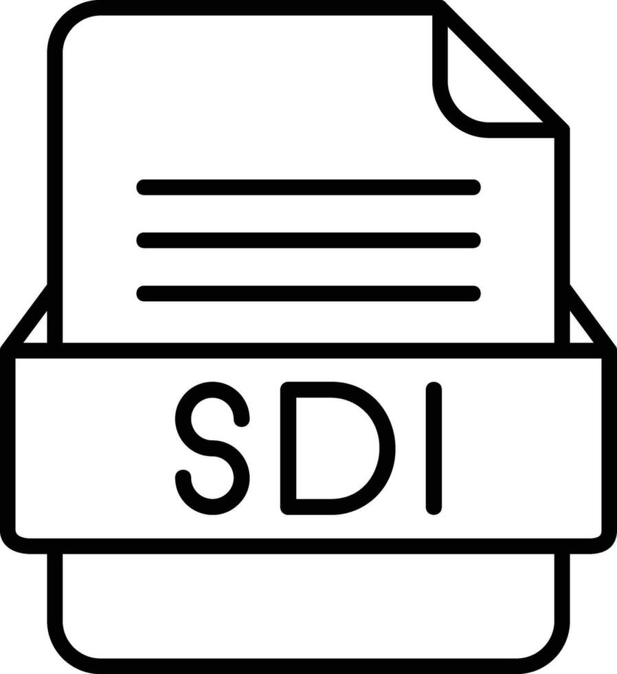 sdi Arquivo formato linha ícone vetor