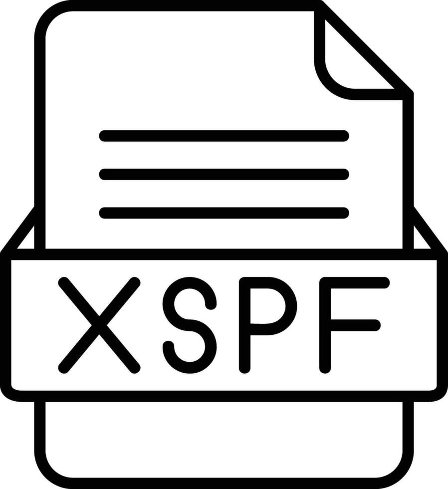 xspf Arquivo formato linha ícone vetor