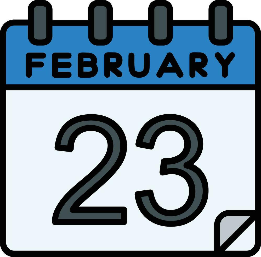 23 fevereiro preenchidas ícone vetor