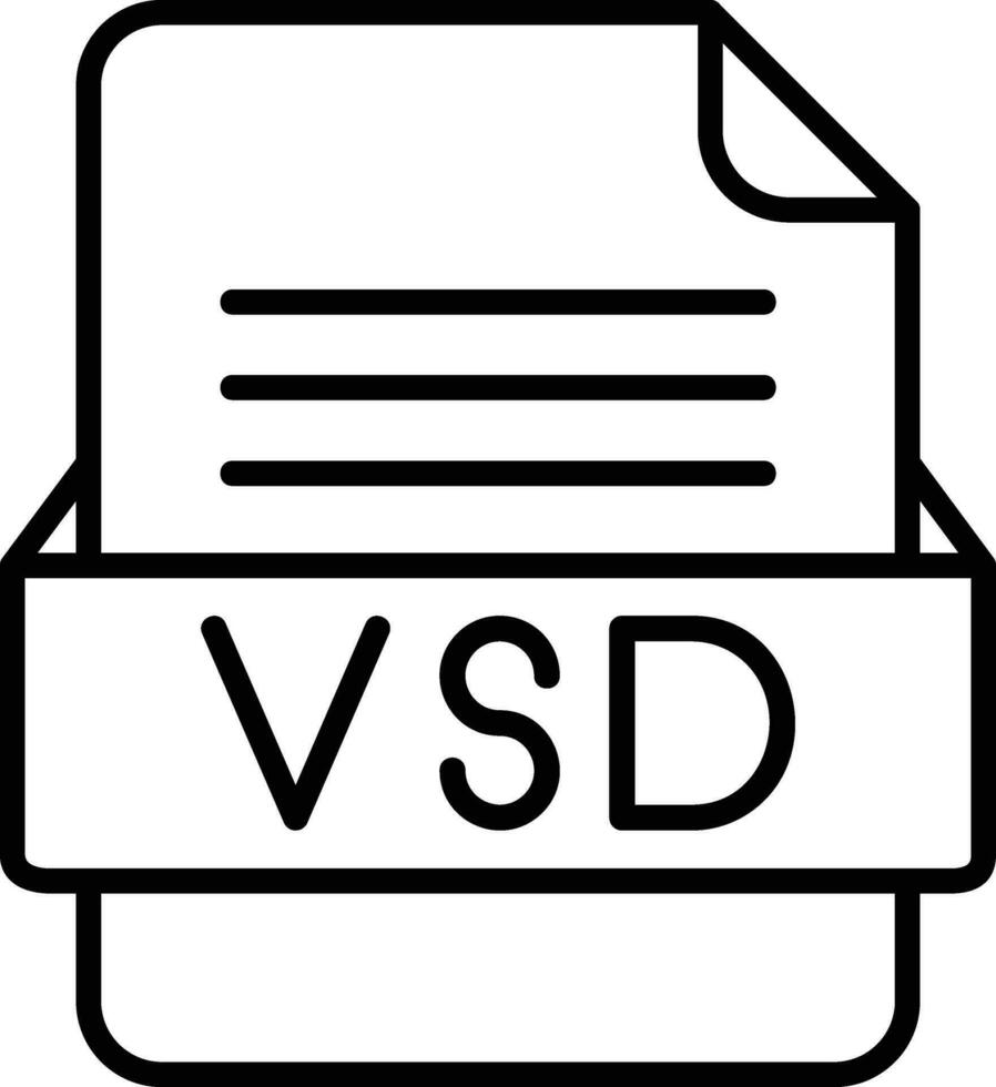 vsd Arquivo formato linha ícone vetor